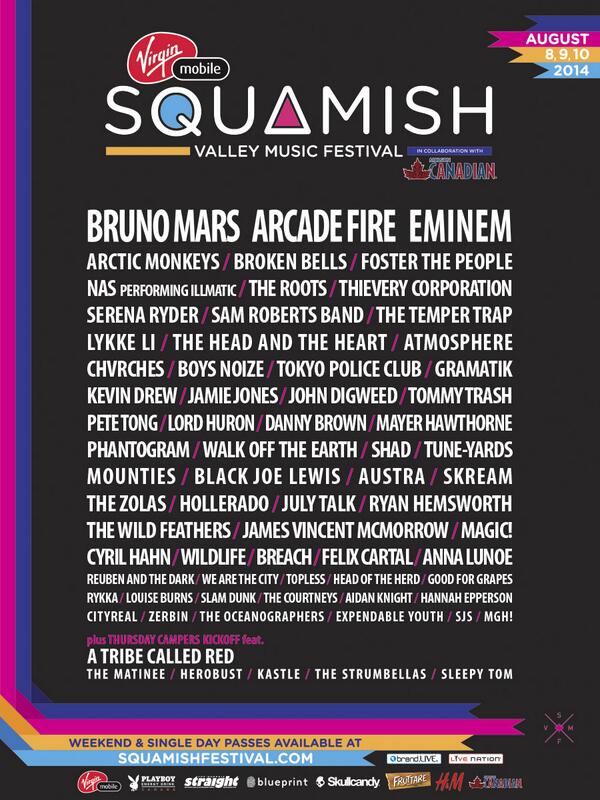 RT for a chance to win 2 tix &amp; a camping pass to @squamishfest 8/8-10! This is an $1800 value! squamishfestival.com
