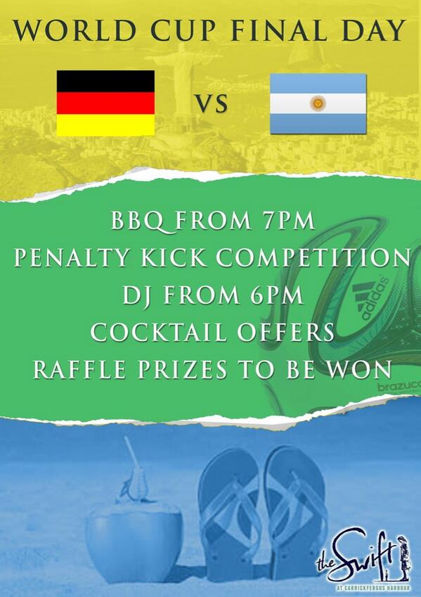 TheSwiftBar's tweet photo. World Cup Final Party!! http://t.co/hfF33dOimm