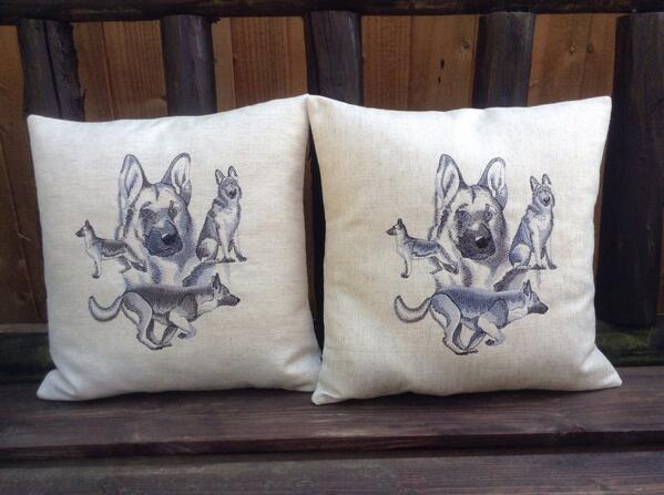 Embroidered cushions #german shepherd