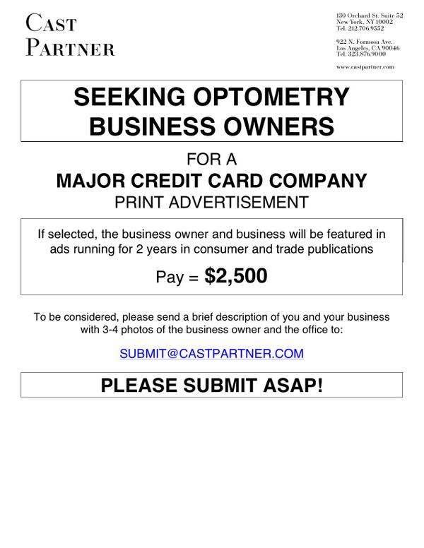 castpartnerLA's tweet photo. Please RT! Thank you @OptometryTimes ! http://t.co/m2ubk1qpYq