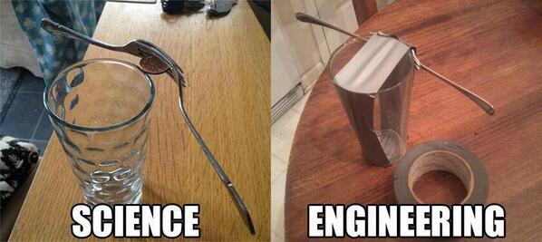 ashalynd's tweet image. Stolen from FB stream: Science vs. Engineering