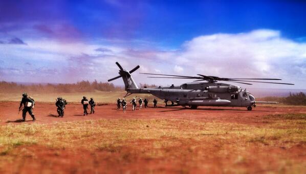 USMC's tweet photo. Just Now

Marines inserted to begin #AdvancedWarfightingExperiment in Hawaii to test new gear, concepts http://t.co/SNclywyMKS
