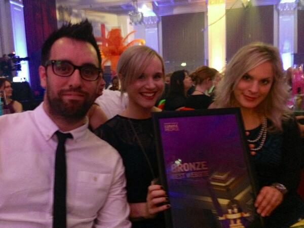 Vivid_Creative's tweet photo. Lucky number 13! Bronze Award for Best Website... Fantastic night celebrating with the UoS team #heist2014 http://t.co/1Oq7Mn4HMl