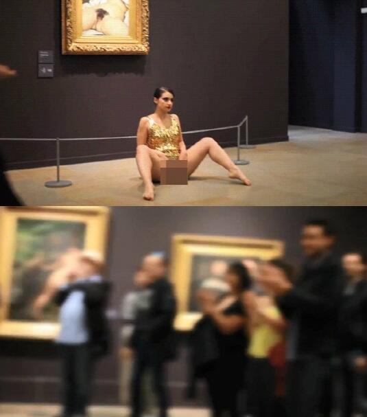 Korochan フランスニュース オルセー美術館を訪れたベルギー人女性アーティストが裸婦画の前で大股開きで自身の性器を披露 性器の絵画は芸術で本物の性器がわいせつというのはおかしい と抗議し観客から拍手喝采 Http T Co Aqik5djkdv Twitter
