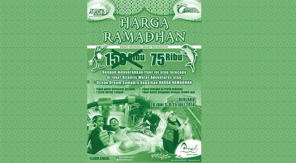 myshopin's tweet photo. Dapatkan harga khusus #Ramadhan utk menikmati serunya bermain wahana air di @AncolAtlantis http://t.co/4uMITWzoE1 http://t.co/13GrPW7fyF