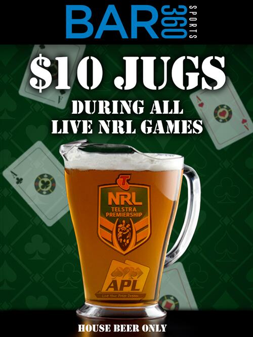 Friday means #Poker ($1000 freeroll), #NRL, $10 jugs of beer and #livemusic. #EnoughSaid