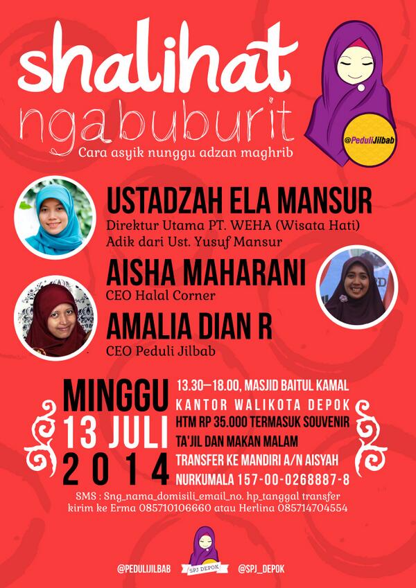 stop2shop_id's tweet photo. #info: shalihat Jadebek, sila hadir di event @SPJ_Depok #ShalihatNgabuburit ^^ http://t.co/J53Lu2pmRB