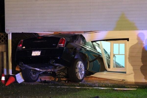 You must be drunk out of your mind in order to miss a stop sign and drive right into a house #SoberUp