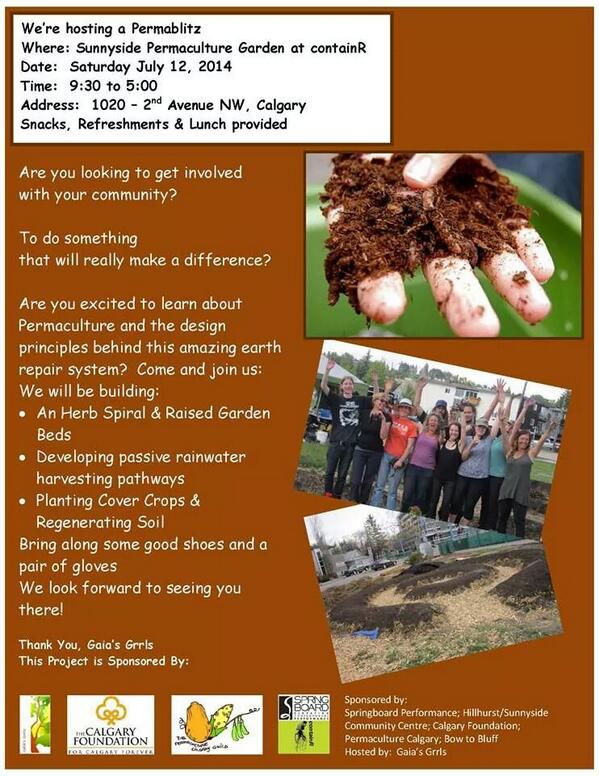 We are getting our hands into the soil on Saturday at the Sunnyside containR Garden. Join us!