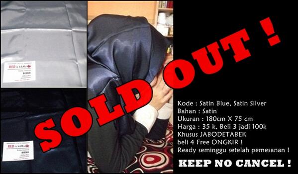 REDiskAMuka's tweet photo. Sory, Satin SOLD OUT ! http://t.co/cIClbG04Wk