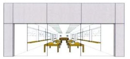 Die Ausstattung des Apple Flagship Stores als Bild - es bleibt abzuwarten, ob das '#DPMA die Marke nun einträgt