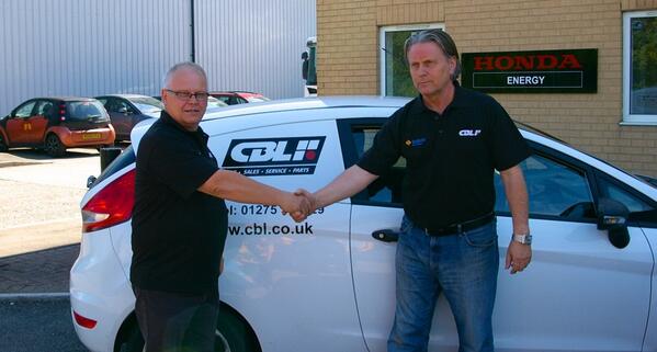 CBL_Bristol's tweet photo. Melvin Gifford (left) Bristol parts manager who today celebrates 20 years with CBL #Melvinday #cbl http://t.co/Z8WPKPRT92