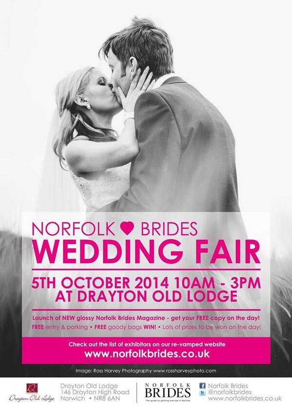 NorfolkBrides's tweet image. Norfolk Brides #WeddingFair on 5th Oct at @Draytonoldlodge - full of exciting exhibitors &amp;amp; launching NEW NB Magazine!