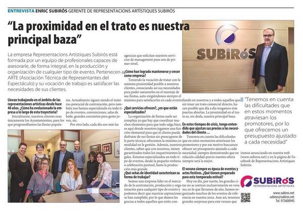 SubirosRepreArt's tweet photo. Entrevista publicada ahir (10 de juliol) a La Vanguardia. Moltes gràcies a tots pel vostres suport. http://t.co/tWiuLEghq6
