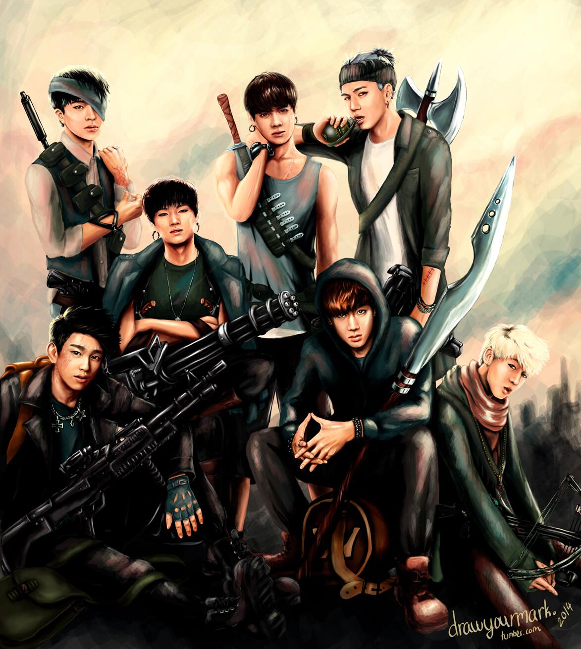 got7 zombie game drawy on twitter quot my got7 zombie hunter squad drawing got7 zombie game drawy on twitter quot my got7 zombie hunter squad drawing