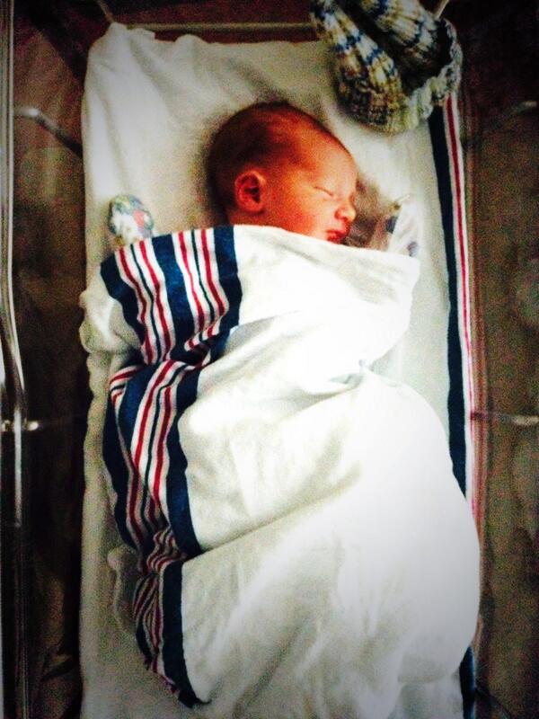 BrendanKirsch1's tweet photo. And now (after 20 minutes of sleep) the big reveal! : ) Flynn Robert Kirsch. He's pretty cute. http://t.co/6dgCIjsUDt
