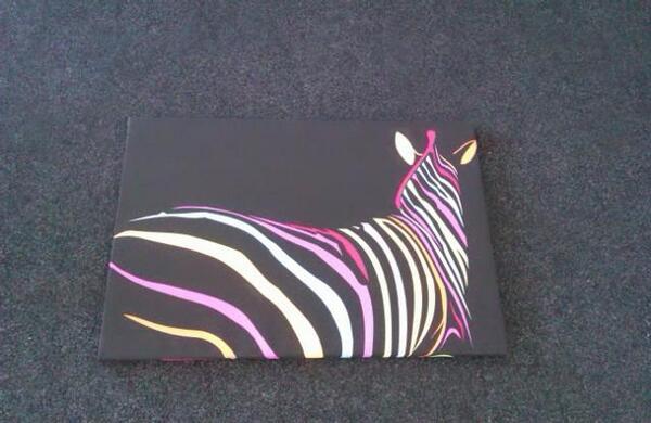 Zebra canvas stretched around a stretcher frame #canvasstretching