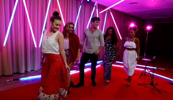 LittleMix's tweet photo. A bit of fancy footwork at our #LittleMixLivestream. Love you girls Perrie <3  http://t.co/82pJUaPHMH http://t.co/z3NzRd1T8i