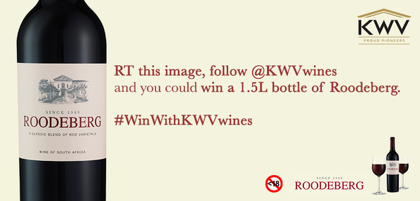 KWVwines's tweet photo. #RT this image, follow @KWVwines &amp; you could win a 1.5L bottle of #Roodeberg! #WinWithKWVwines http://t.co/3xmuGSs8C5