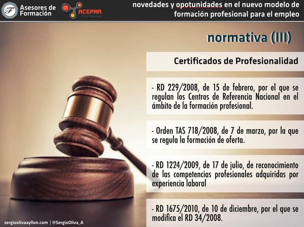 DanielOliva_'s tweet photo. Toda la Normativa de #CertificadosDeProfesionalidad ahora curso con @SergioOliva_A @think_AF Málaga + 40 Empresas http://t.co/9DmbaprTc5