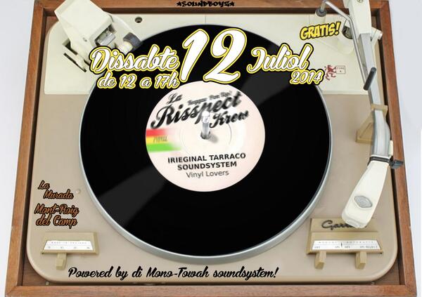 LaRisspectKrew's tweet image. Dissabte 12 a les 12:00 #vermut #reggae @AgendaConcertsC @AgendaCultura @SDC_Camp #MonoTowah #soundsystem #airelliure