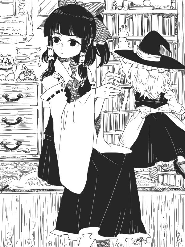 霊夢さんと魔理沙ちゃんのらくがき 