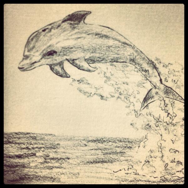 ただ絵が好きだった頃に描いたイルカ。
今見ると骨折してる。 