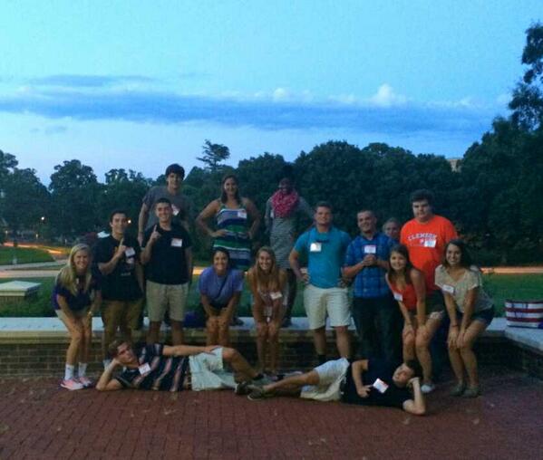 CUOAlydia's tweet photo. Say hi to my sassy group of lobsters! Welcome to the Clemson family lobsters! #lobsterlife #ClemsonOrientation http://t.co/InEfJ3rza1