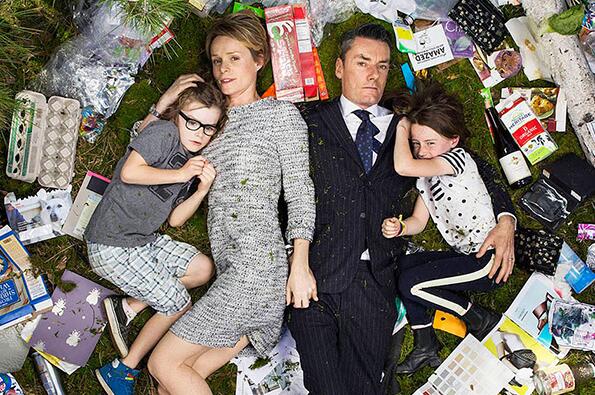 Portraits of families surrounded by a week's worth of their own rubbish - itsnicethat.com/articles/gregg…