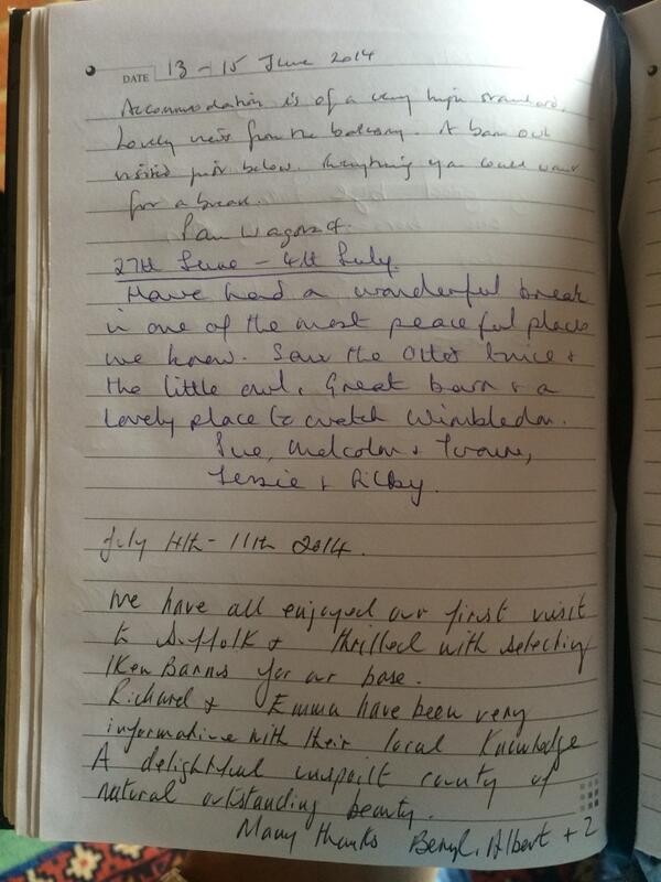 Three lovely reviews from the last three weeks from guests at <a href="/IkenBarns/">Iken Barns</a> in estuary barn