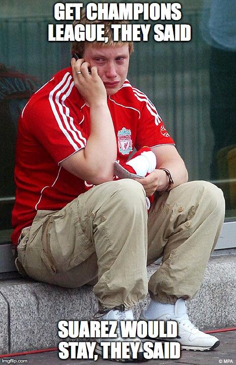 FooGuruApp's tweet photo. RT if your timeline is filled with Liverpool fans crying over selling Suarez to Barca in exchange for Bony #SuarezFCB http://t.co/xvUnnCOqvk