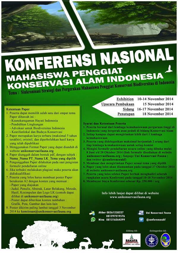 ConferenceUKF's tweet photo. next on November, check it out! @Sylva_Indonesia @kampungaAlas @kpp_tarsius @KPBNycticorax @bemkmipb @PCSI_UNB http://t.co/sNE0ZzYuHE
