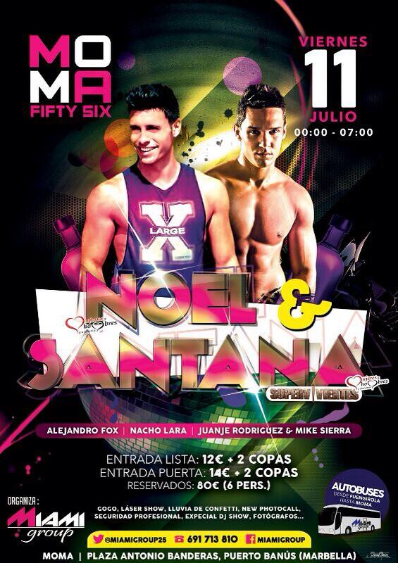 FIESTASFUENGI's tweet photo. ¡¡¡PREPARATE BIEN PORQUE ESTA NOCHE VA A SER MOVIDITA CON LOS CANARIOS NOEL Y SANTANA!!! @MomaMarbella / @MOMABANUS 💥 http://t.co/XL6TtUKl5r