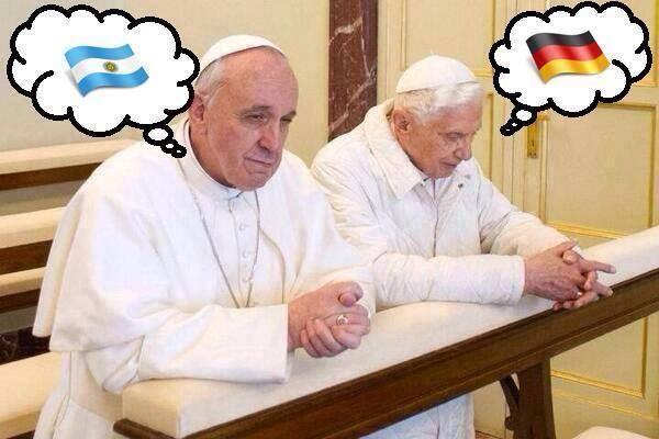 acatholicherald's tweet photo. #BattleofthePopes when #Argentina takes on #Germany in the #WorldCup? http://t.co/YTydxxXRmO #PopeCupSunday #popecup http://t.co/DKuUC21PsD