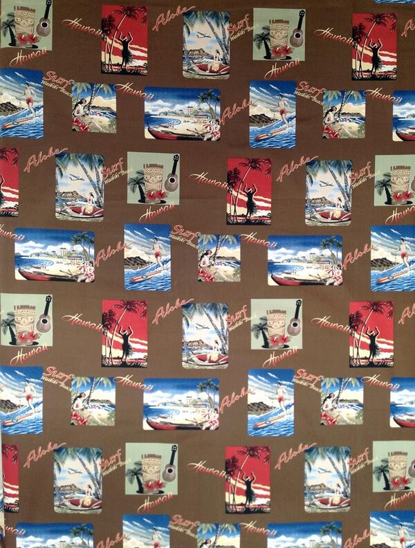 Latest fabrics from Hawaii! Celebrating old school surf scene. #VintageHawaii #Postcardfabric goo.gl/RQGLnB