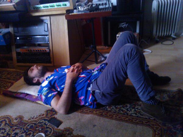 Studio time is tiring but excellent. <a href="/jimtillustrator/">Jim Stoten</a> #Eyeballsinthestudio