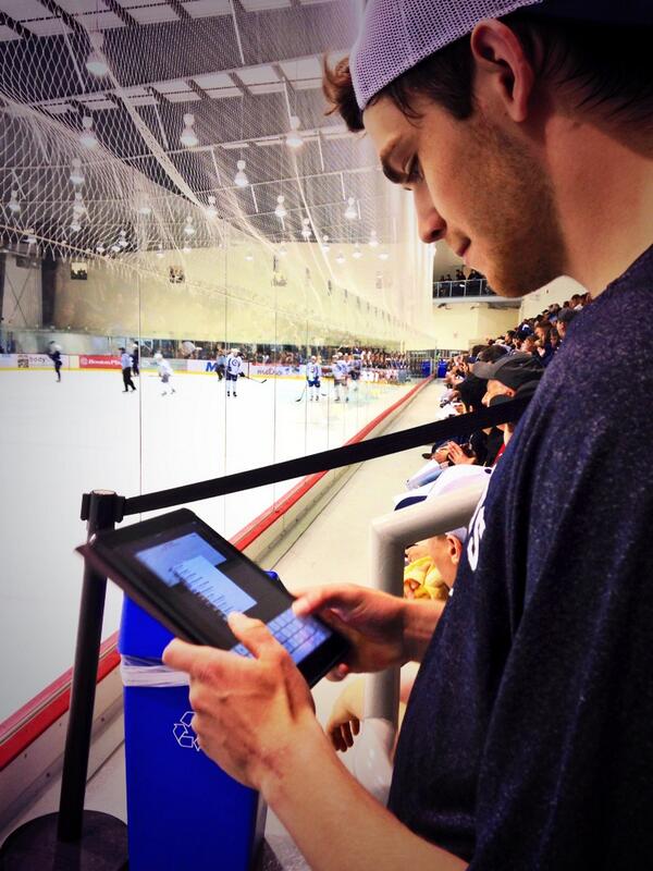 NHLJets's tweet photo. How's our new intern doing? #playbyplaypro #jetsdevcamp http://t.co/OZXNXnUDR8