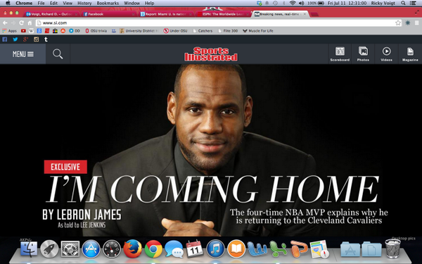 therickyvoigt's tweet photo. Couldn't be happier for the City of Cleveland right now. @SInow that is a beautiful picture #homecoming http://t.co/V6inxQ2T5S