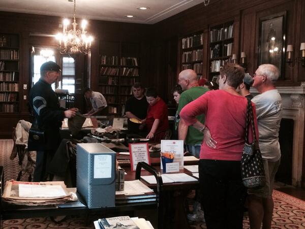 Thank you <a href="/HighlandStreet/">Highland Street</a> Foundation for #freefunfridays - here Civil War reenactor Gus Gallagher with visitors