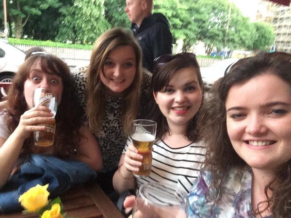 beth_h9's tweet photo. @caitlinmoran quick bev before show tonight. Looking forward to it. #feministsontour #beer #edinburgh http://t.co/Yi2r2i07JF
