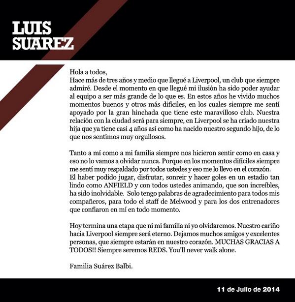 Quiero compartir con todos los aficionados Reds esta carta mía y de mi familia. @LFC @HFSG_Official #JFT96