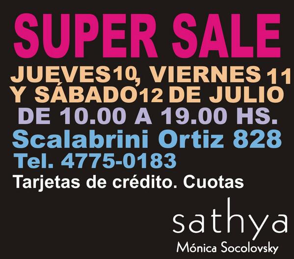 No te olvides que seguimos con el #SuperSale !! Date una vuelta!