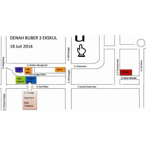 TeaterEMWE's tweet photo. Denah "bukber 3 ekskul" 18 Juli 2014, pukul 15.00 WIB - selesai @namche2010 @Namche2009 http://t.co/UK5XLFfhkY