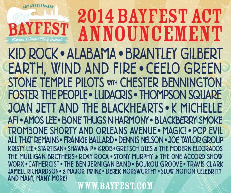 #BayFest2014 Act Announcement! Get ready to see some of your favorite artists in #downtownMobile at #BayFest
