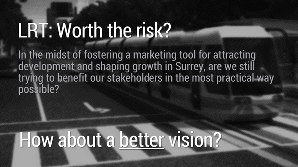 LRT: Worth the risk? Read my new, better rapid transit vision for #surreybc scribd.com/doc/233525105/… #practicaltransit