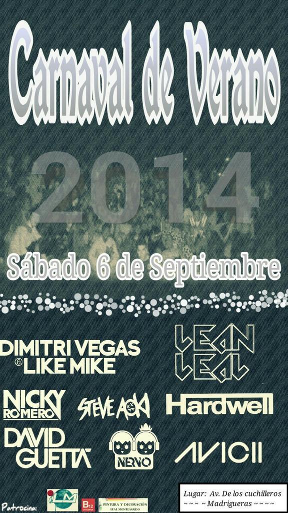 LM_party's tweet photo. Cerramos cartel para el Carnaval de Verano 2014 http://t.co/LSVWOZrNpb