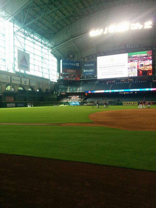 First visit to Minute Maid Park. Very nice. Thank goodness for a roof and air conditioning.
