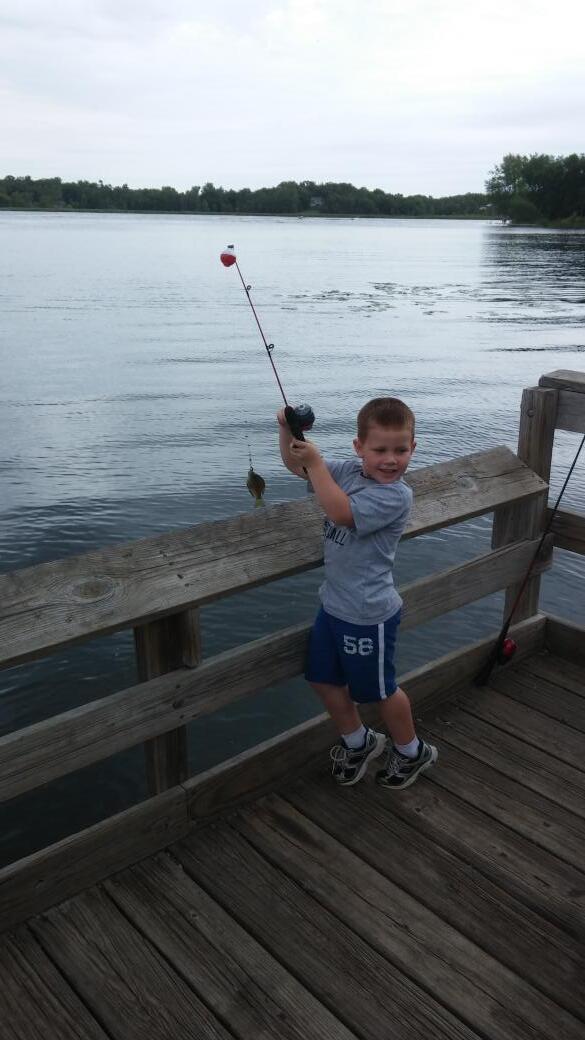 Matthew super excited for his "big" catch over the weekend!