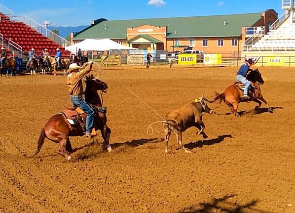 #FamilyFriday  <a href="/CesarAdelaCruz/">Cesar de la Cruz</a> and <a href="/HansonBrock/">Brock Hanson</a> roping this morning! <a href="/SheridanWyoming/">Sheridan Wyoming</a>