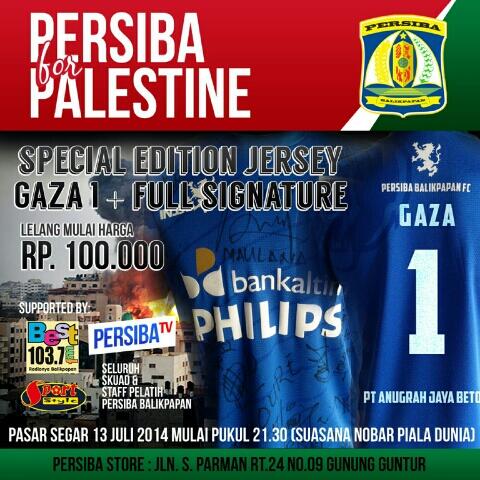 Malam ini nobar Final Piala Dunia sambil membantu saudara kita di Gaza dg ikutan lelang Jersey Special Gaza 1 Edition